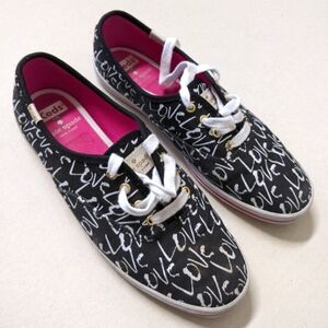 Kate Spade x Keds Love graphic sneakers shoes, size 6.5